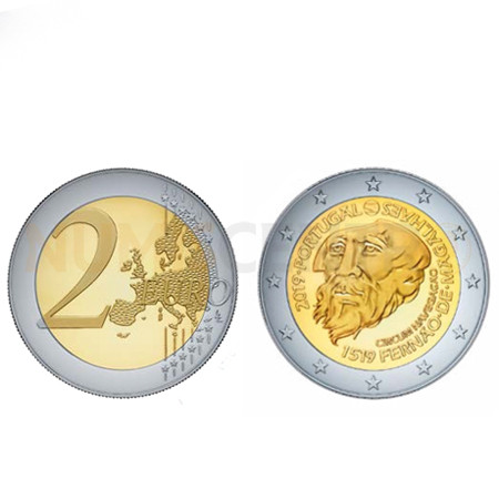 Moeda 2 Euro viagem de Circum Navegação Fernão de Magalhães Portugal 2019