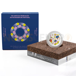 Moeda 5€ 100 Anos da Federação de Patinagem de Portugal 2024 Prata Proof
