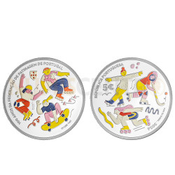 Moeda 5€ 100 Anos da Federação de Patinagem de Portugal 2024 Prata Proof