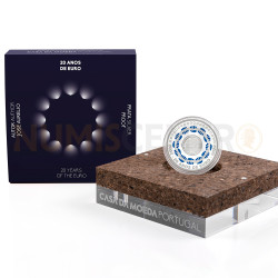 Moeda 5€ 20 Anos do Euro Portugal 2022 Prata Proof