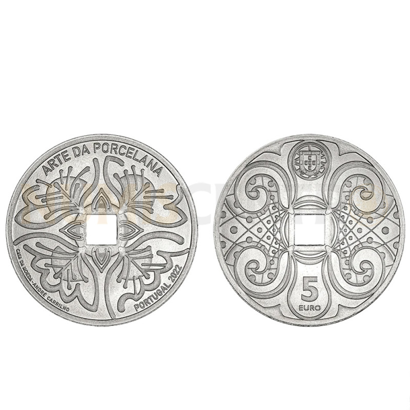 Moeda 5€ Arte da Porcelana Portugal 2022 Cuproníquel