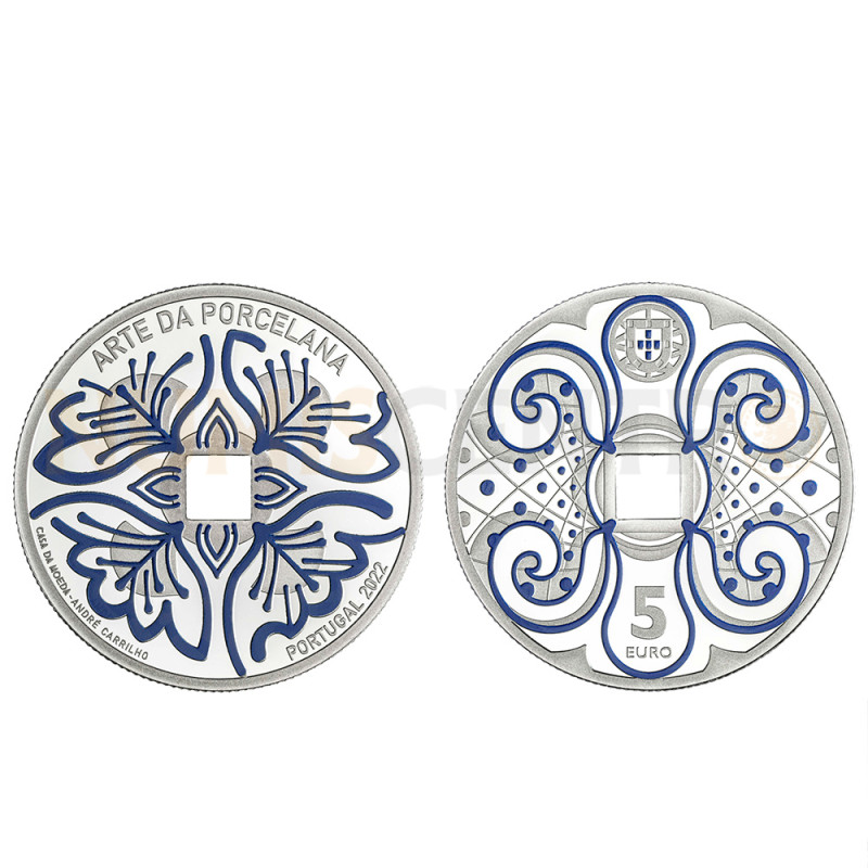 Moeda 5€ Arte da Porcelana Portugal 2022 Prata Proof