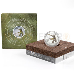 Moeda 5€ Dinossauros Miragaia Longicollum Prata Proof Portugal 2023