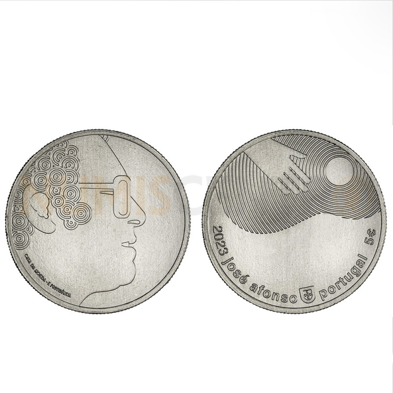 Moeda 5€ José Afonso Portugal 2023 Cuproníquel