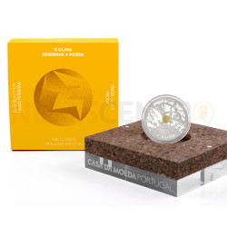Moeda 5€ O Clima Portugal 2022 Prata Proof embalagem amarela