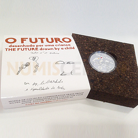 Moeda 5€ O Futuro prata proof 2017 (Colorida)