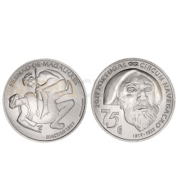 Moeda 7,5€ V Centenário da viagem Circum-Navegação Fernando de Magalhães Mactan 1521 Portugal 2021 Prata 500
