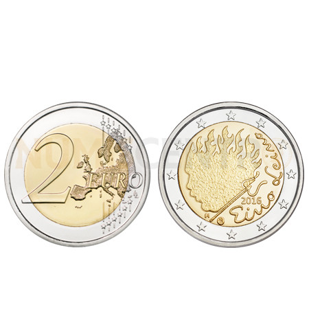 Moeda 2 Euro Eino Leino Finlândia 2016