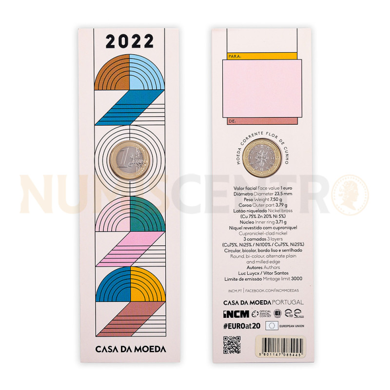 Moeda 1€ da Comemoração Portugal 2022