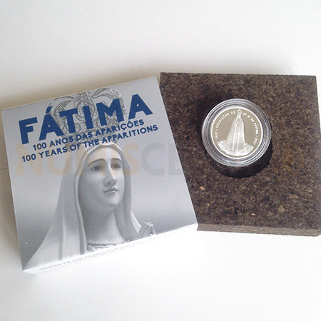 Moeda 2,5€ 100 Anos das Aparições de Fátima Portugal 2017 Prata Proof