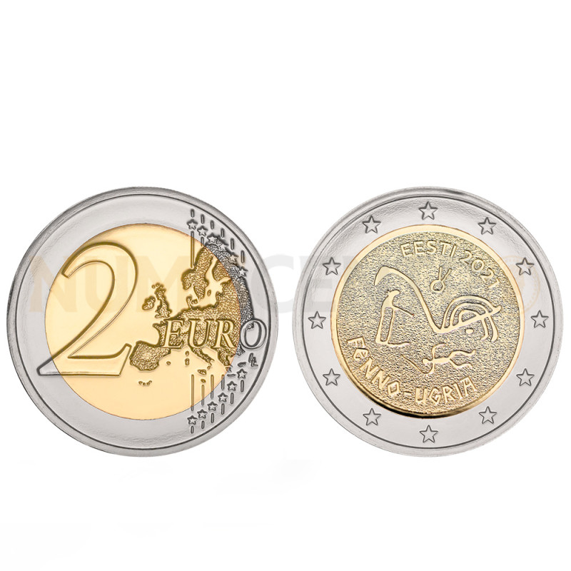 Moeda 2 Euro Os Povos Fino-Ugrius Estónia 2021