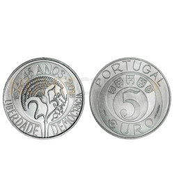 Moeda 5€ 45º Anivº 25 Abril Portugal Cupron. 2019