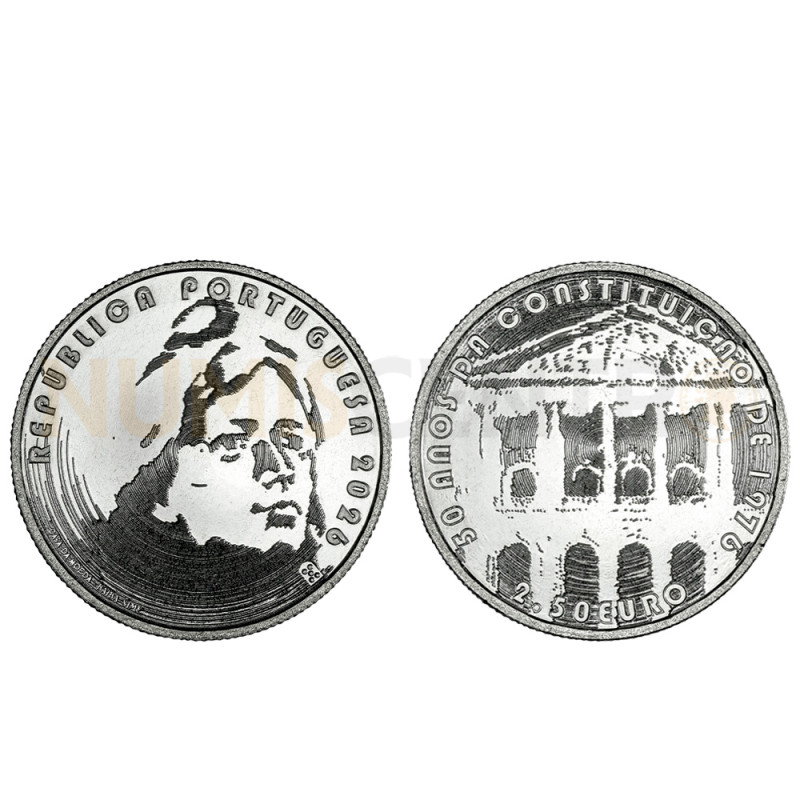 Moeda Comemorativa 2,50€ 50 Anos da Constituição de 1976 Portugal 2026 Cuproníquel