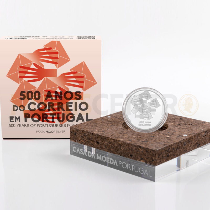Moeda 5 euros 500 Anos do Correio Portugal 2020 Prata Proof