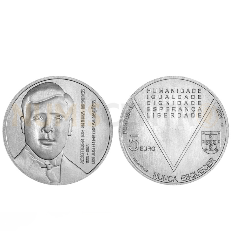 Moeda 5€ Aristides de Sousa Mendes Portugal 2021 Cuproníquel