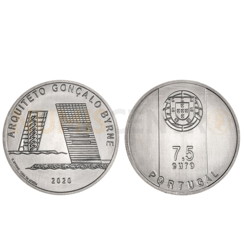 Moeda 7,5€ Comemorativa Arquitecto Gonçalo Byrne Portugal 2020 Prata 500