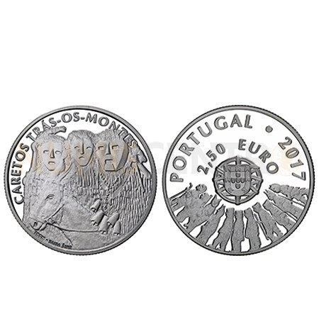 Moeda 2,5€ Os Caretos de Trás-Os-Montes Portugal 2017 Prata Proof