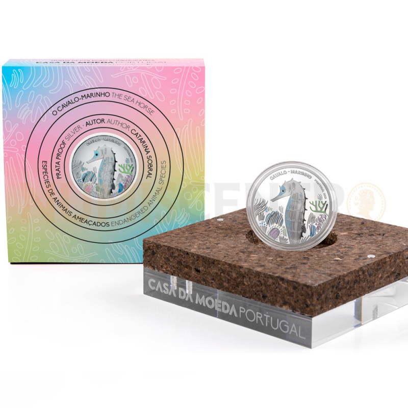 Moeda 5€ Cavalo-Marinho Portugal 2021 Prata Proof
