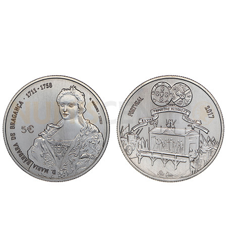 Moeda 5€ D Maria Bárbara de Bragança Cuproniquel Portugal 2017