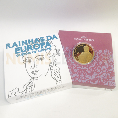 Moeda 5€ D Maria Bárbara de Bragança Ouro Proof Portugal 2017
