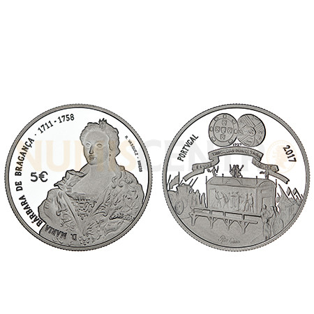 Moeda 5€ D Maria Bárbara de Bragança Prata Proof Portugal 2017