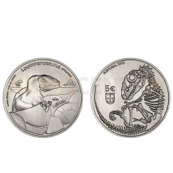 Moeda 5€ Dinossauros de Portugal Lourinhanosauros Antunesi Portugal 2022 Cuproníquel