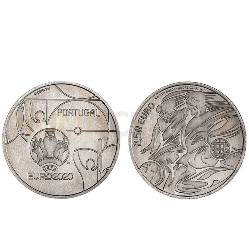 Moeda 2,5€ Comemorativa Euro 2020 Portugal cuproniquel