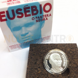 Moeda 7,5 Euro Comemorativa Eusébio 2016 prata proof