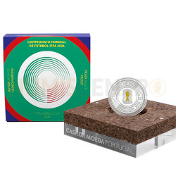 Moeda Comemorativa 5,00€ Fifa world Cup 2026 Portugal Prata Proof