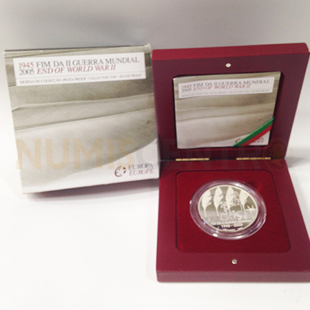 Moeda 8€ Fim da II Guerra Mundial 2005 Prata Proof