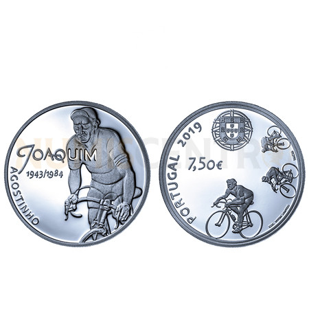 Moeda 7,5€ Joaquim Agostinho Prata Proof Portugal 2019