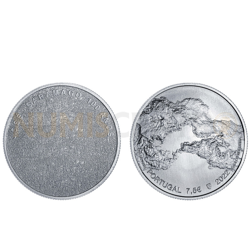 Moeda 7,5€ José Saramago 100 Anos Portugal 2022 Prata 500%