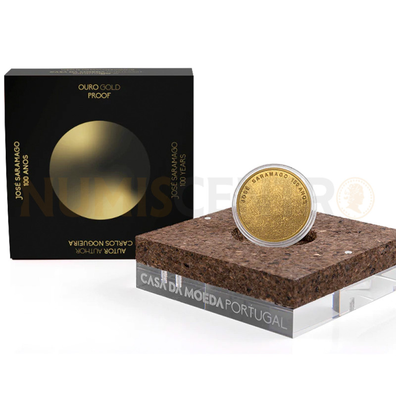 Moeda 7,5€ José Saramago 100 Anos Portugal 2022 Ouro Proof