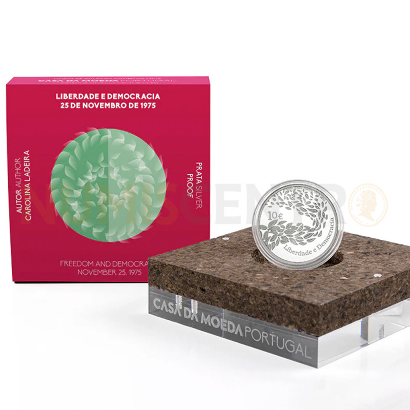 Moeda Comemorativa 10€ Liberdade e Democracia Portugal 2026 Prata Proof
