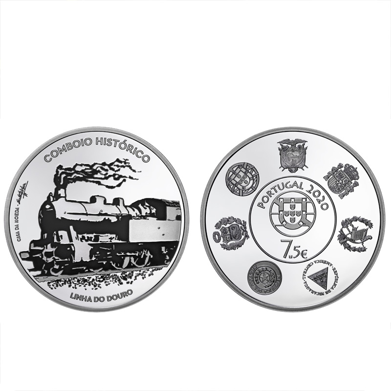 Moeda 7,5€ Comboios Históricos Prata 500 Portugal 2020