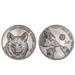 Moeda 5€ Lobo Ibérico Cuproniquel Portugal 2019