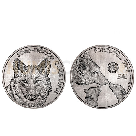 Moeda 5€ Lobo Ibérico Cuproniquel Portugal 2019
