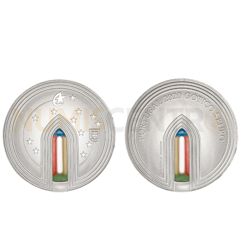 Moeda 5€ Comemorativa O Gótico Portugal 2020 Prata Proof