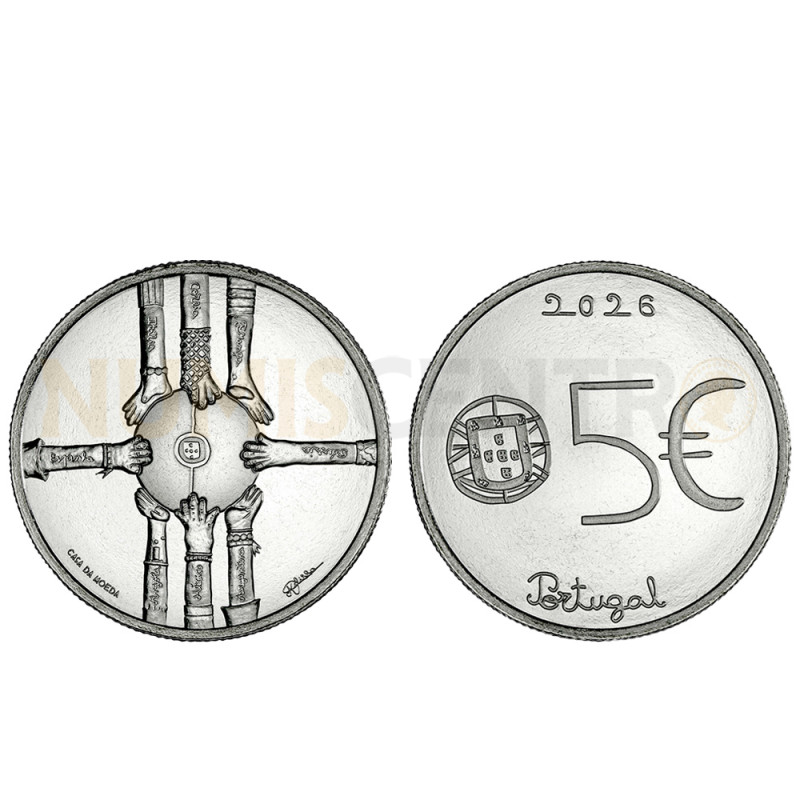 Moeda Comemorativa 5,00€ Desenhar a Moeda Multiculturalidade Portugal 2026 Cuproníquel