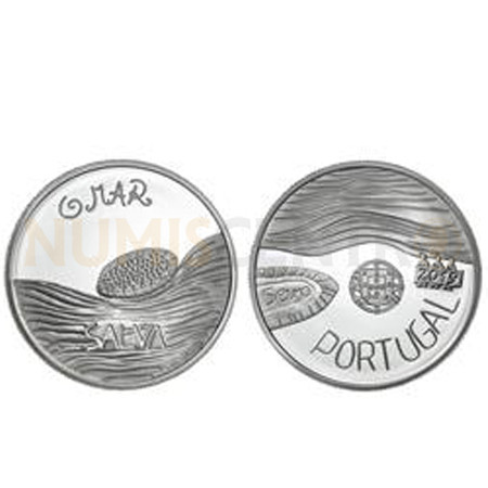 Moeda 5€ O Mar Prata Proof Portugal 2019