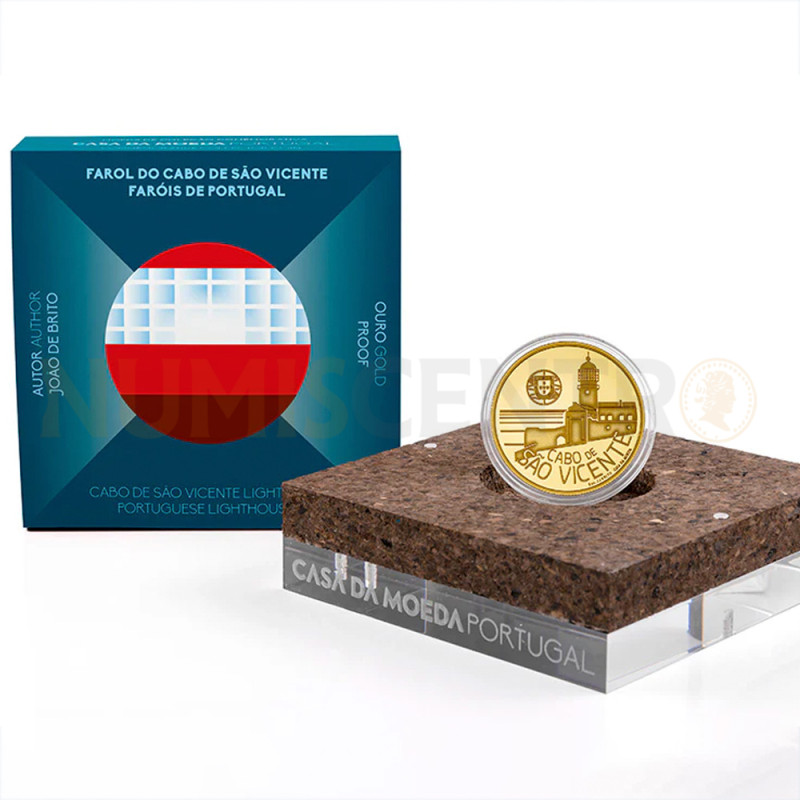 Moeda 5€ Cabo de São Vicente Portugal 2025 Ouro Proof