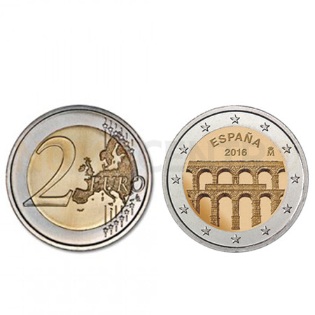 Moeda 2 Euro Espanha 2016 Aqueduto de Segóvia
