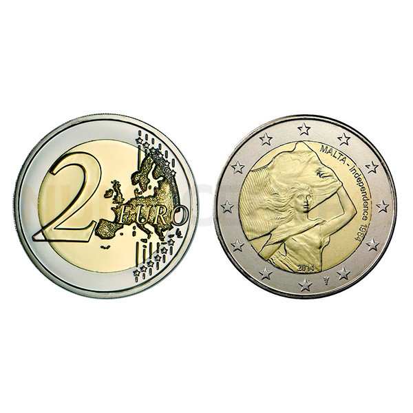 2 Euros A Independência de Malta 1964 Malta 2014