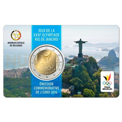 Moeda 2 Euro Coin Card Jogos Olimpicos Rio Janeiro Bélgica 2016 (Coincard)