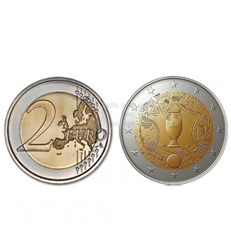 Moeda 2 Euro França 2016 Campeonato da Europa UEFA 2016
