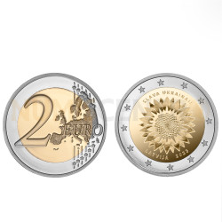Moeda 2 Euros Girassol Ucraniano Letónia 2023
