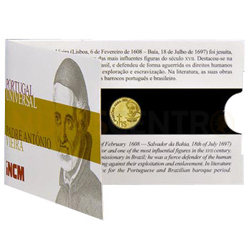 Moeda Comemorativa Padre Antonio vieira Portugal 2011 Ouro FDC