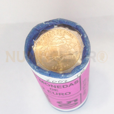 Rolo Moedas 2 Euros Tratado de Roma Espanha 2007